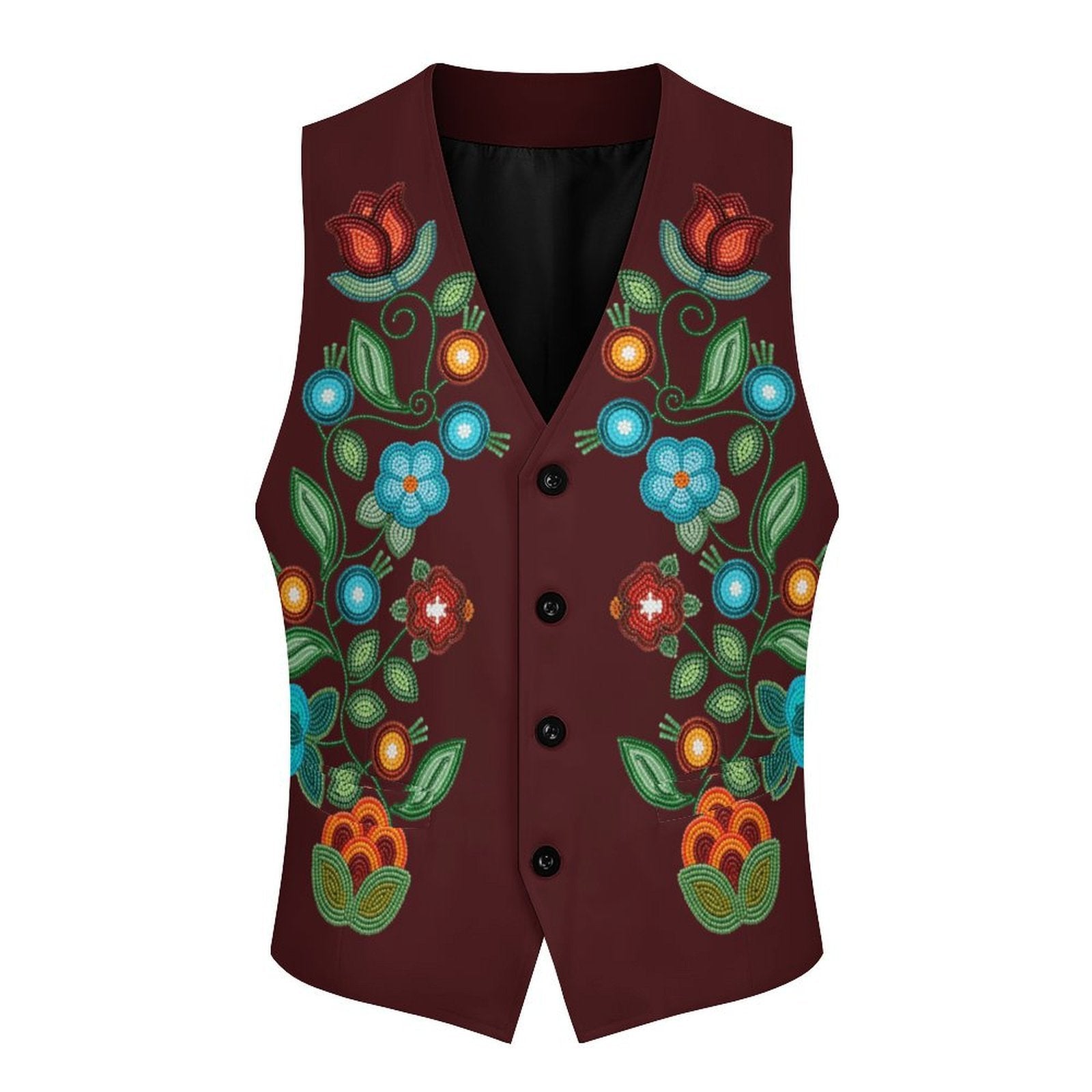 Prairie Fire Petals 1 Men's Sleeveless Suit Vest
