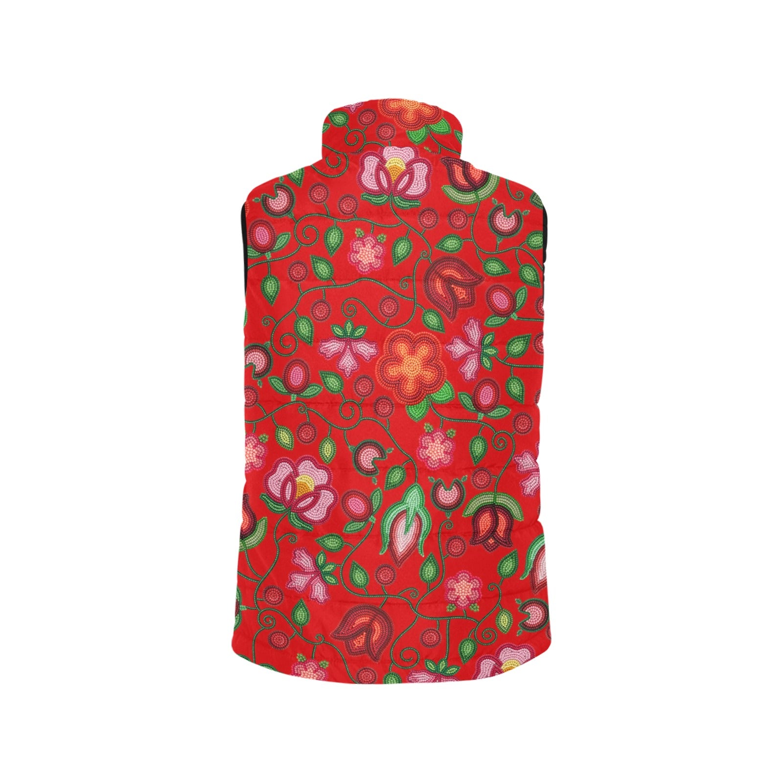 Rose Reverie Red Women's Padded Vest Jacket