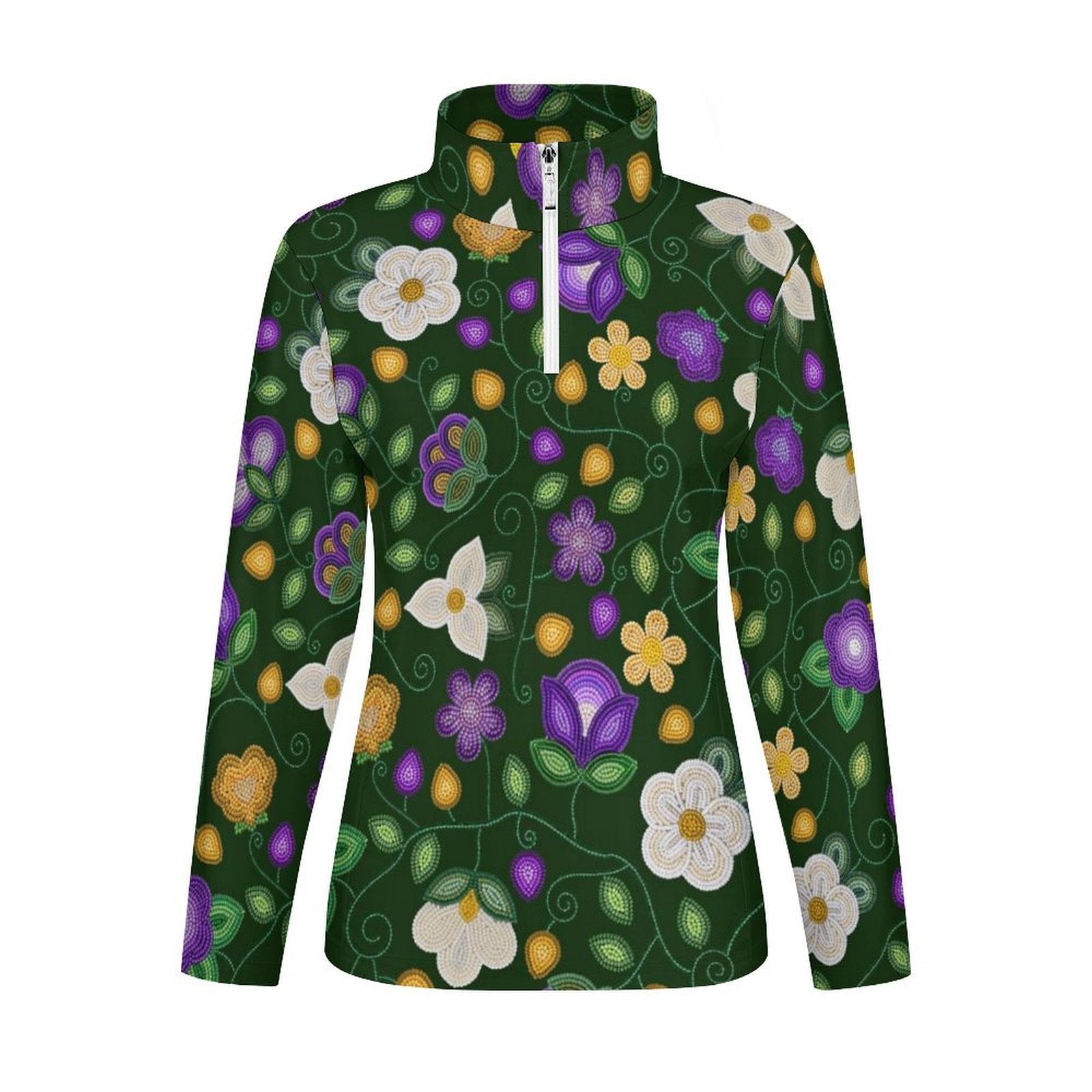 Midnight Moss Bloom Forest Long Sleeve Yoga Shirt