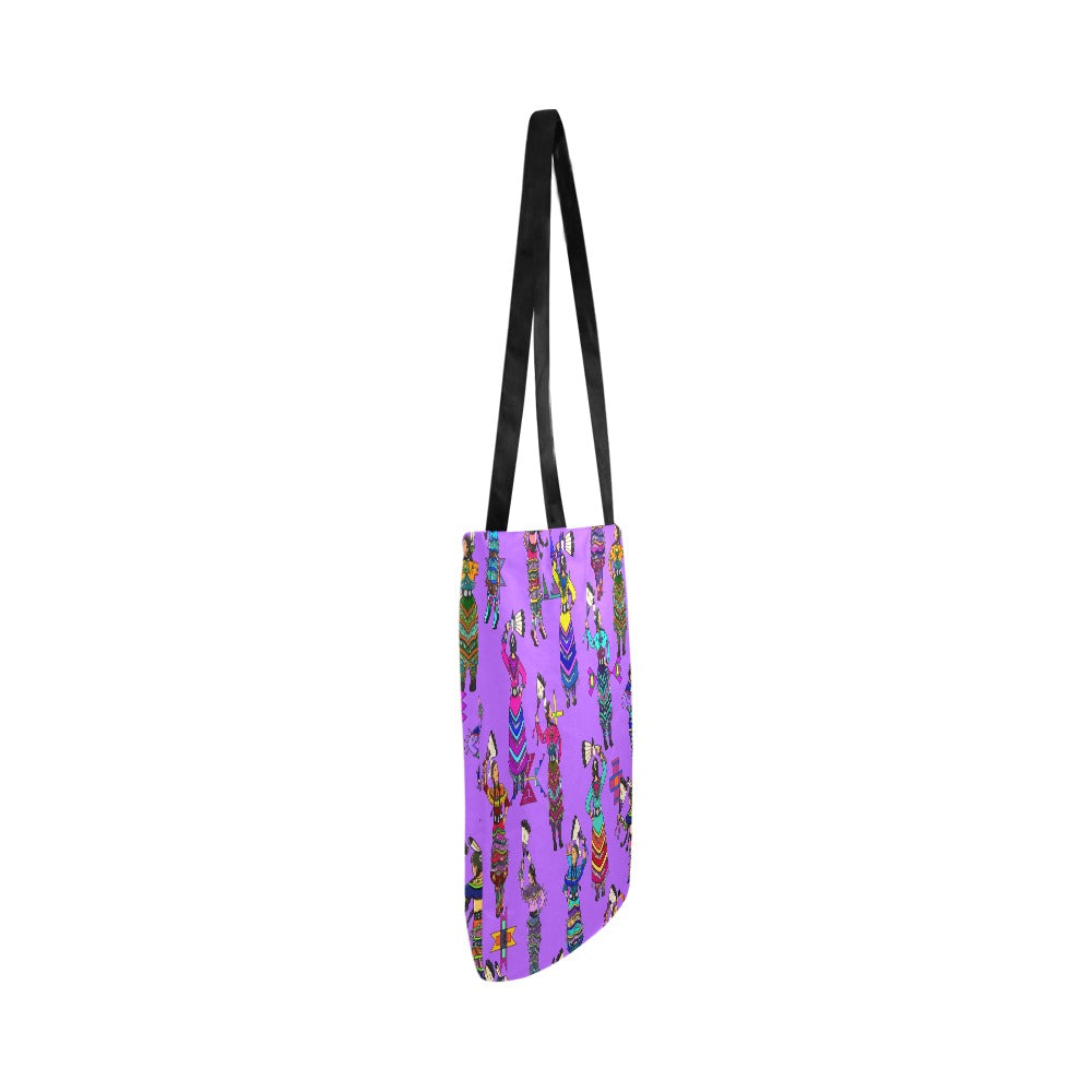 Women's Jingle Dancers Purple Reusable Shopping Bag (Two sides)