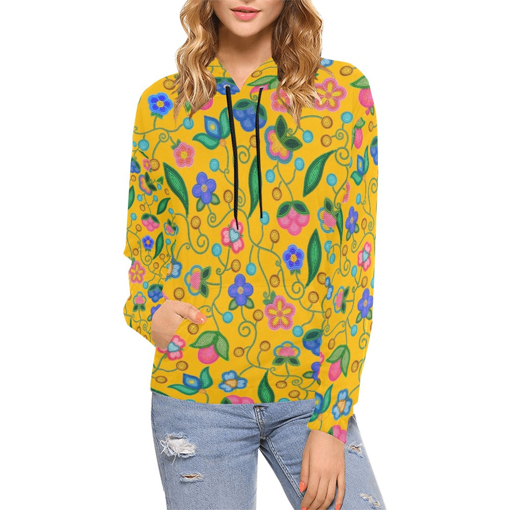 Skyberry Serenade Yellow All Over Print Hoodie for Women (USA Size)
