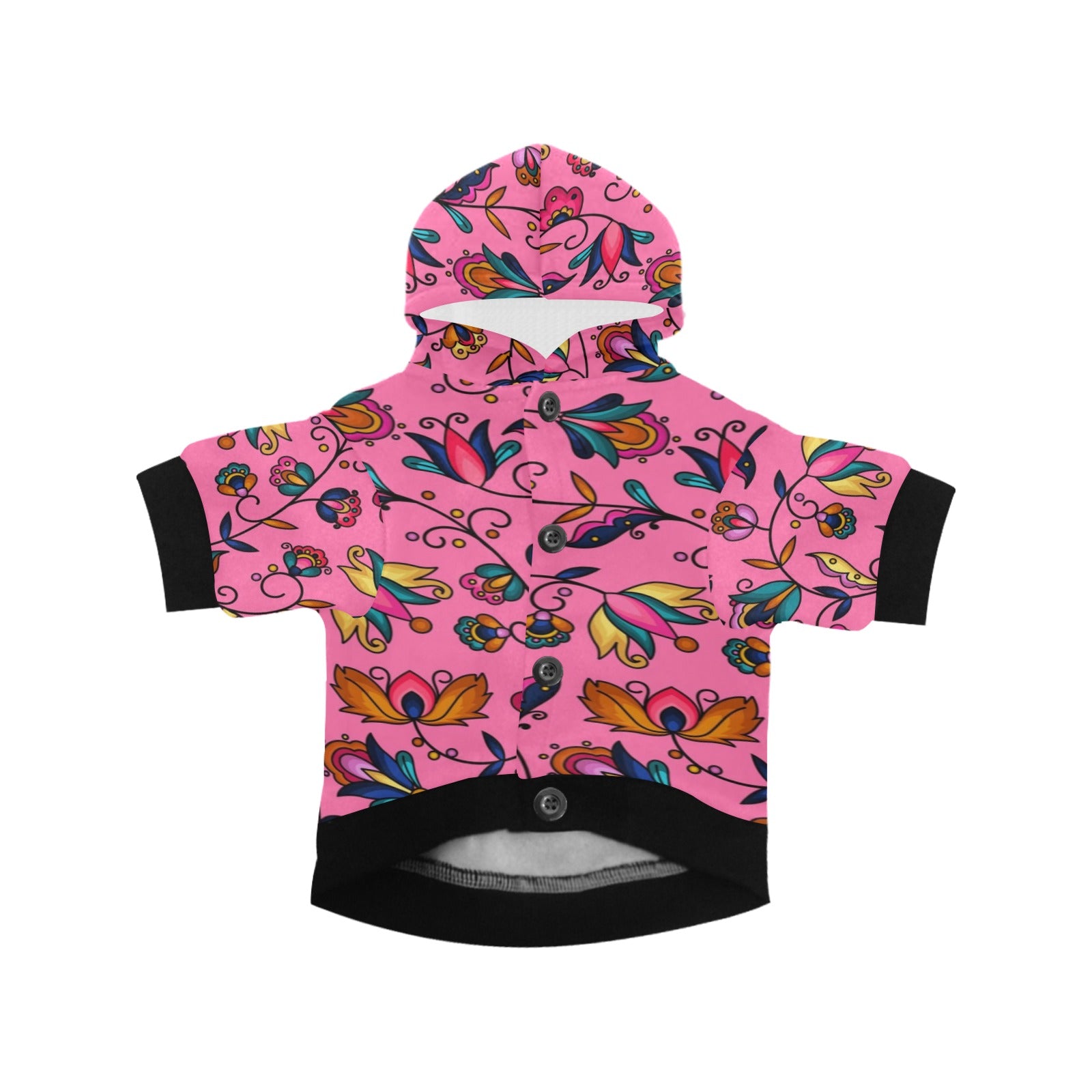 Copper Prairie Petals Pink Pet Dog Hoodie