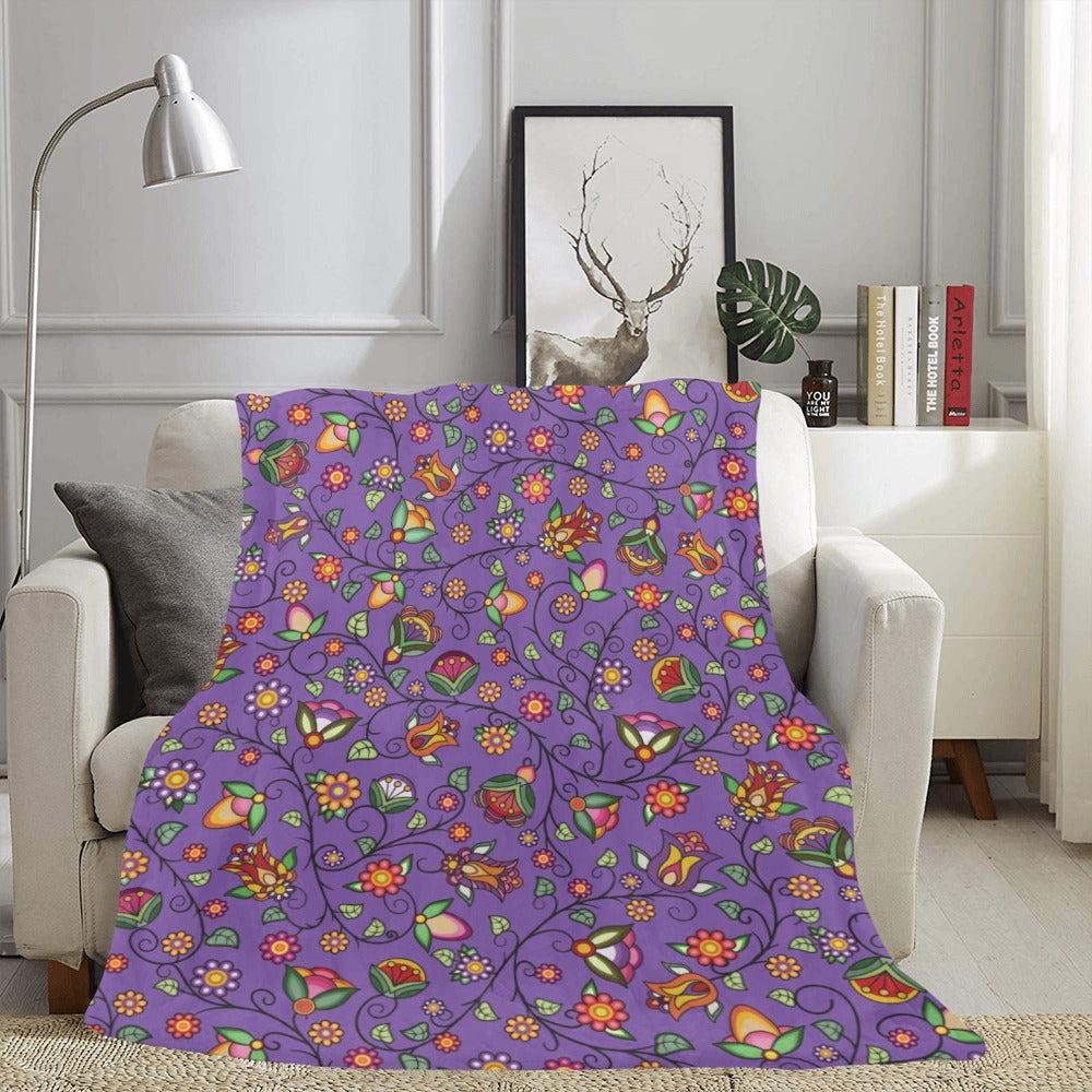 Heartbeat Petals Purple Ultra-Soft Micro Fleece Blanket 60"x80"