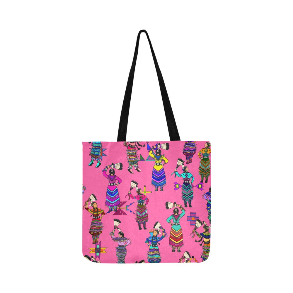 Women's Jingle Dancers Pink Reusable Shopping Bag (Two sides)