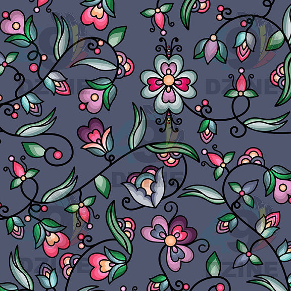 Amber Evening Garland Blue 42 Inch Cotton Poplin Pre Order