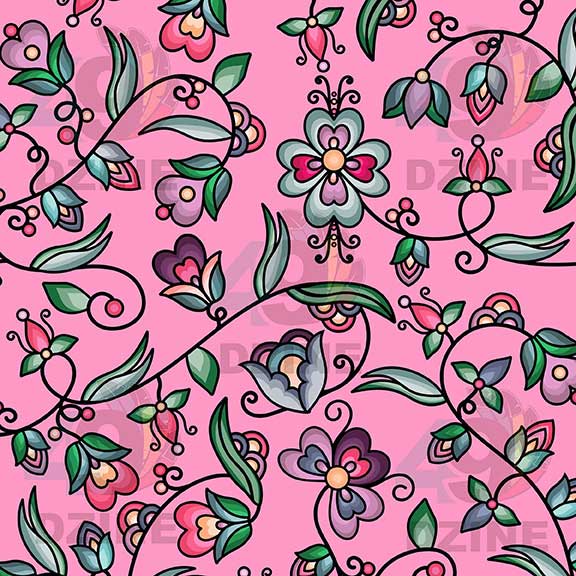 Amber Evening Garland Pink 42 Inch Cotton Poplin Pre Order