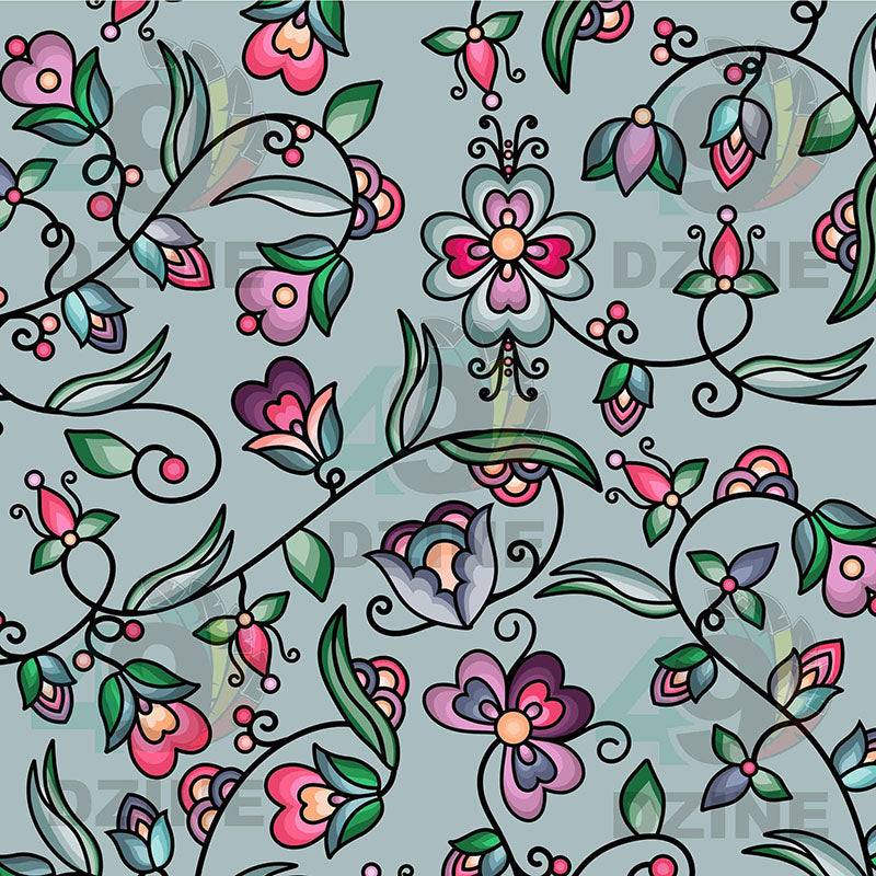 Amber Evening Garland Turquoise 42 Inch Pre Order Cotton Poplin