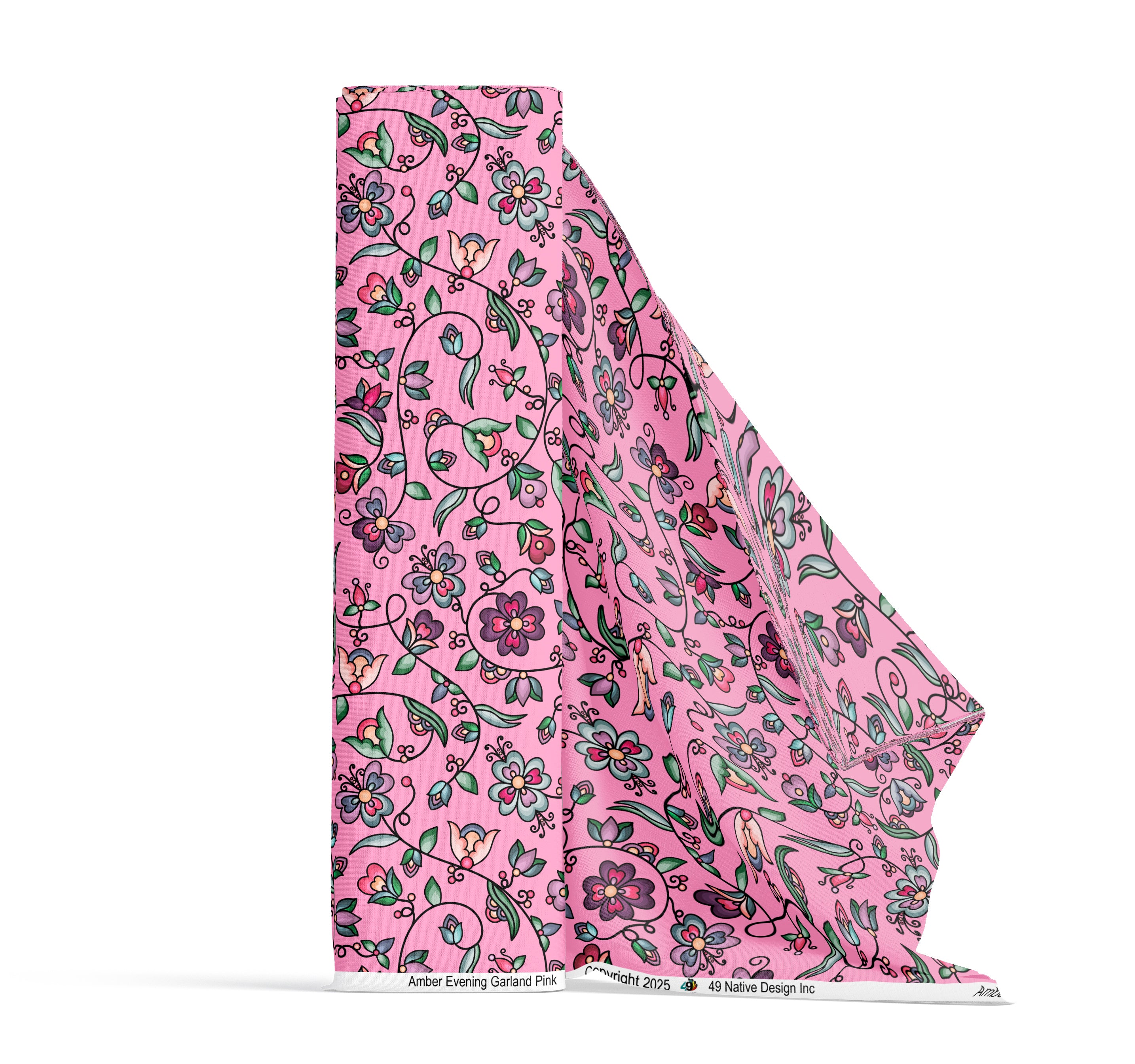 Amber Evening Garland Pink 42 Inch Cotton Poplin Pre Order