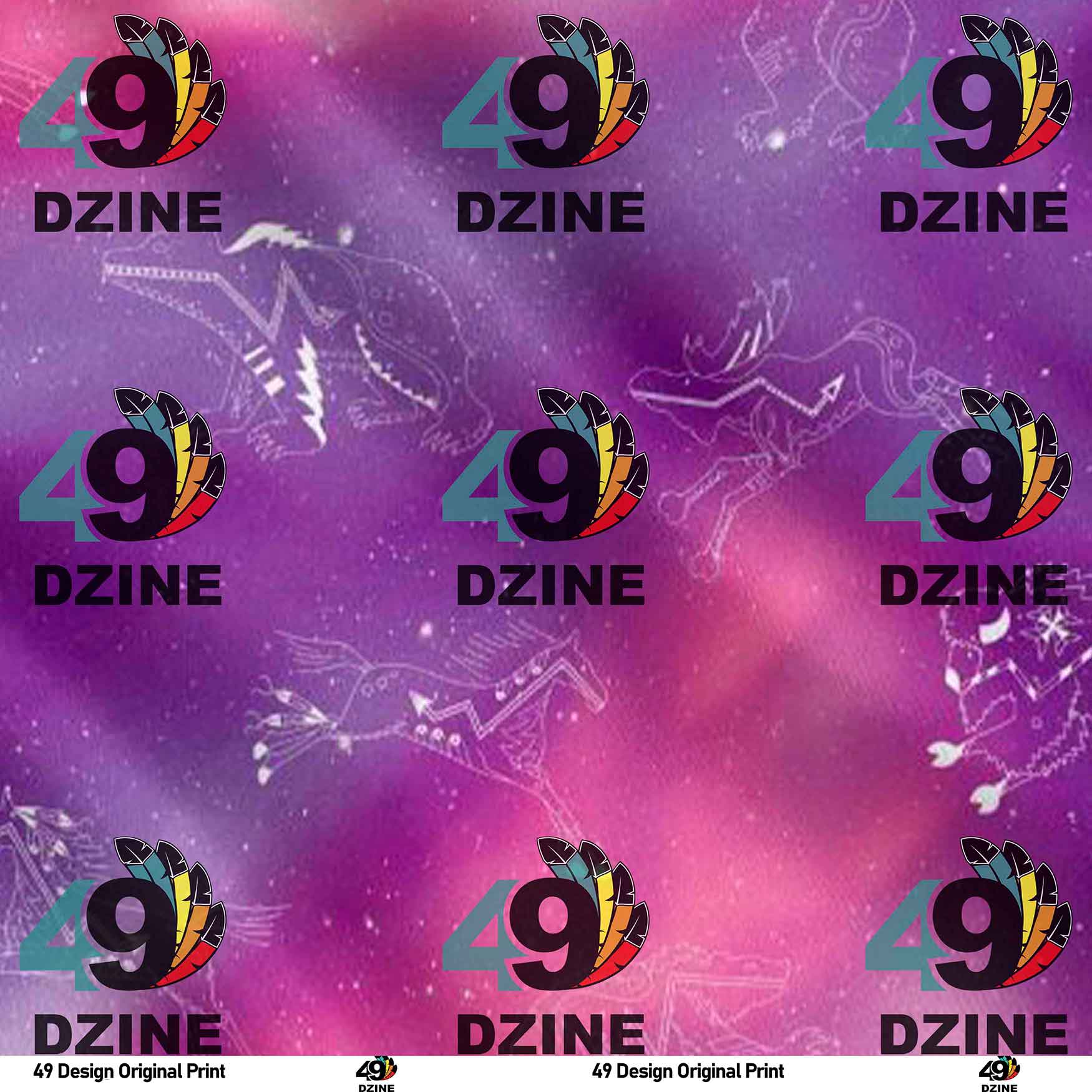 Animal Ancestors Aurora Gases Pink and Purple 42 Inch Cotton Poplin Pre Order