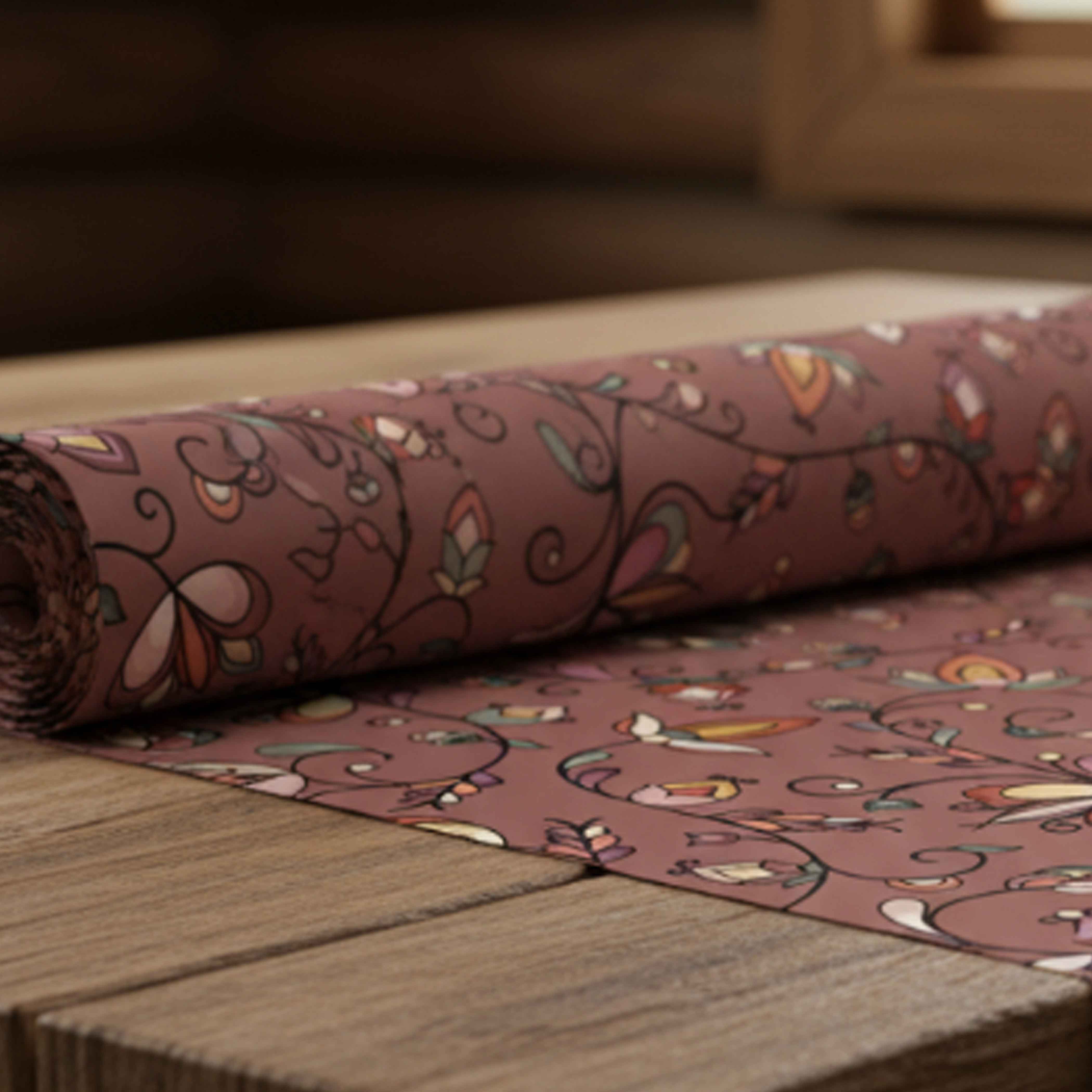 Burnt Sky Petals Brown 42 Inch Cotton Poplin Pre Order