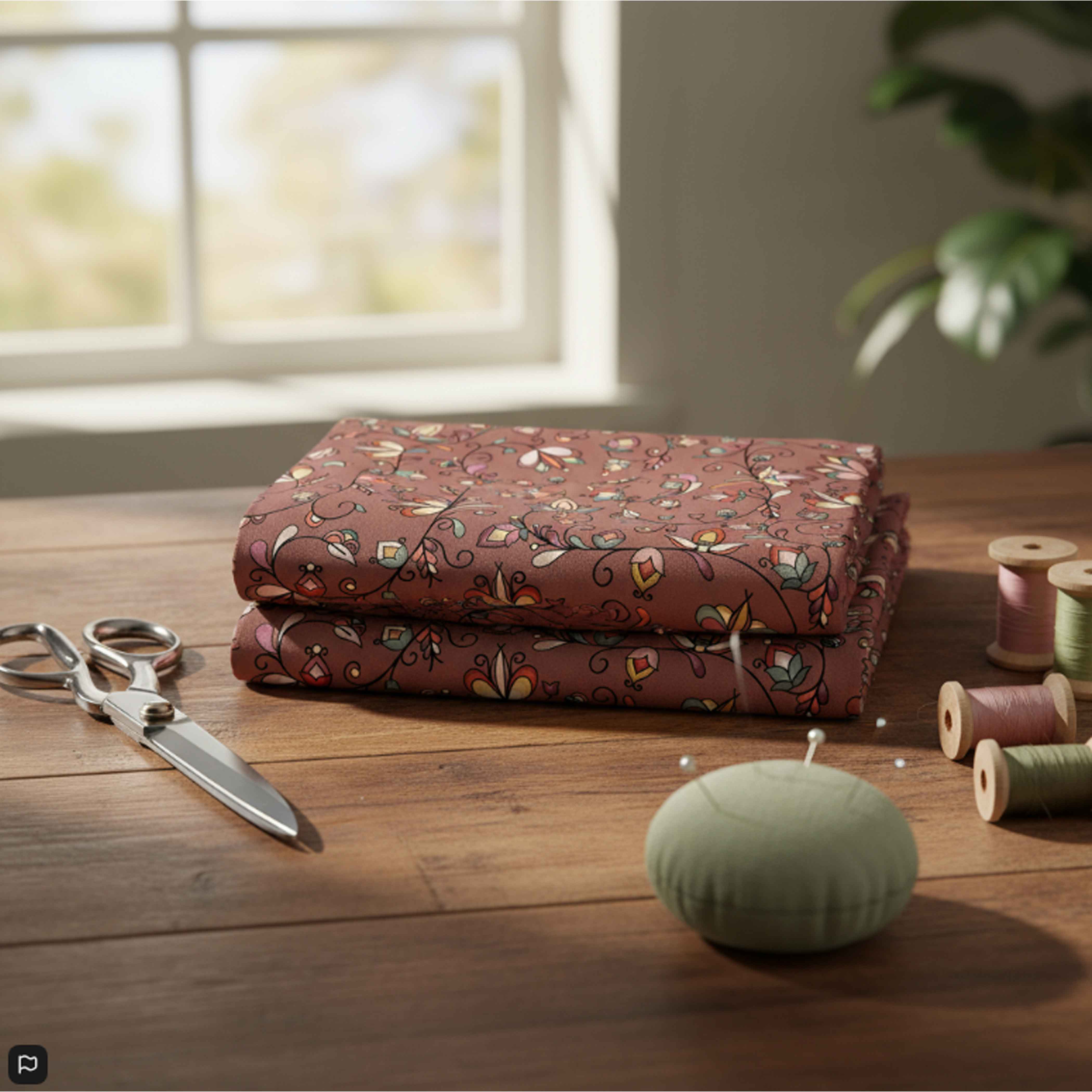 Burnt Sky Petals Brown 42 Inch Cotton Poplin Pre Order