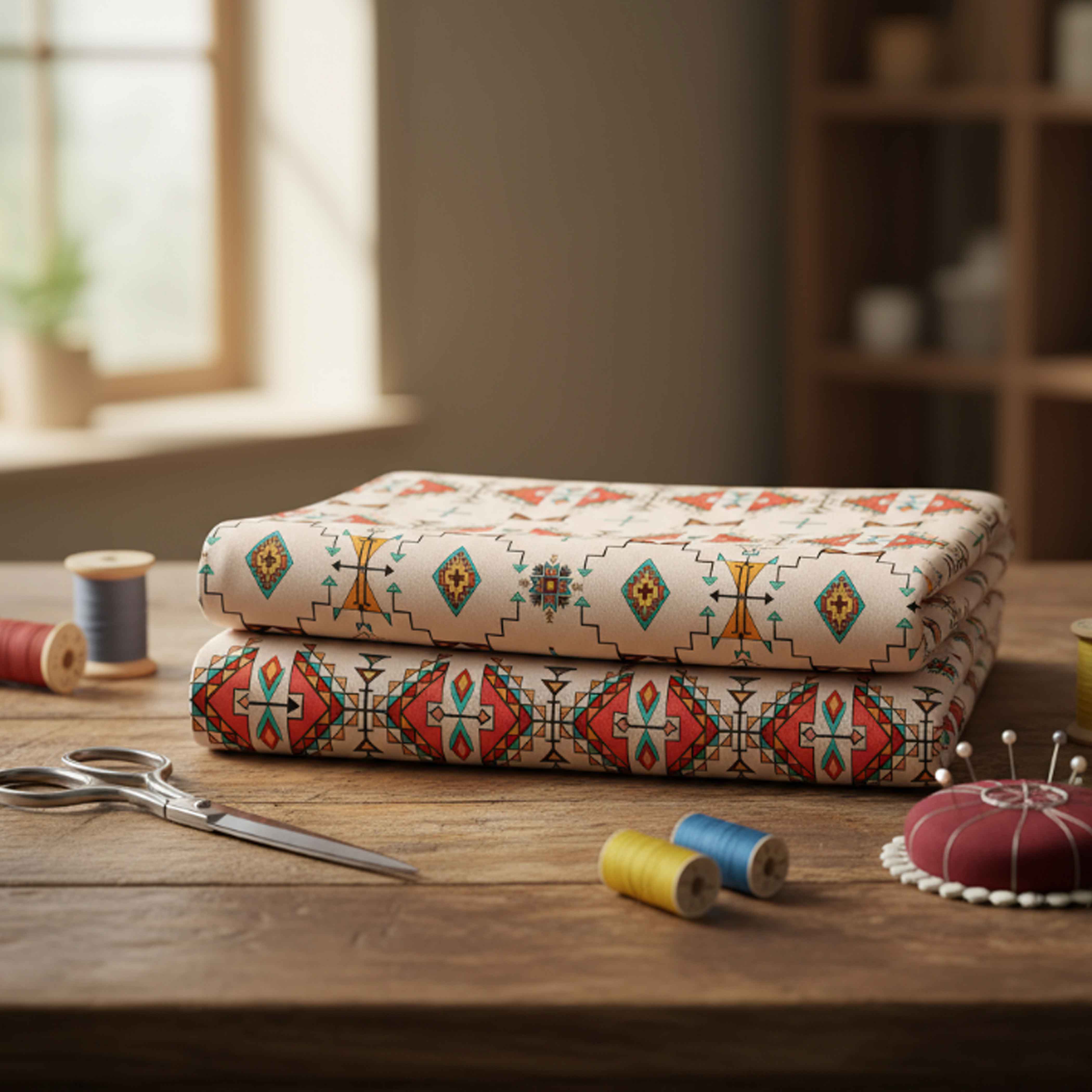 Thunder Flight Cream Satin Fabric By the Yard Pre Order