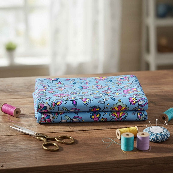 Autumn Bundle Blessing Blue 42 Inch Cotton Poplin Pre Order