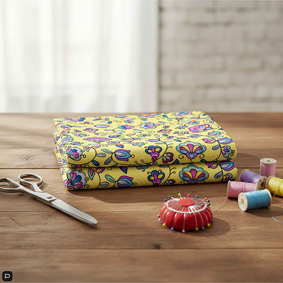 Autumn Bundle Blessing Yellow Satin Fabric By the Yard Pre Order