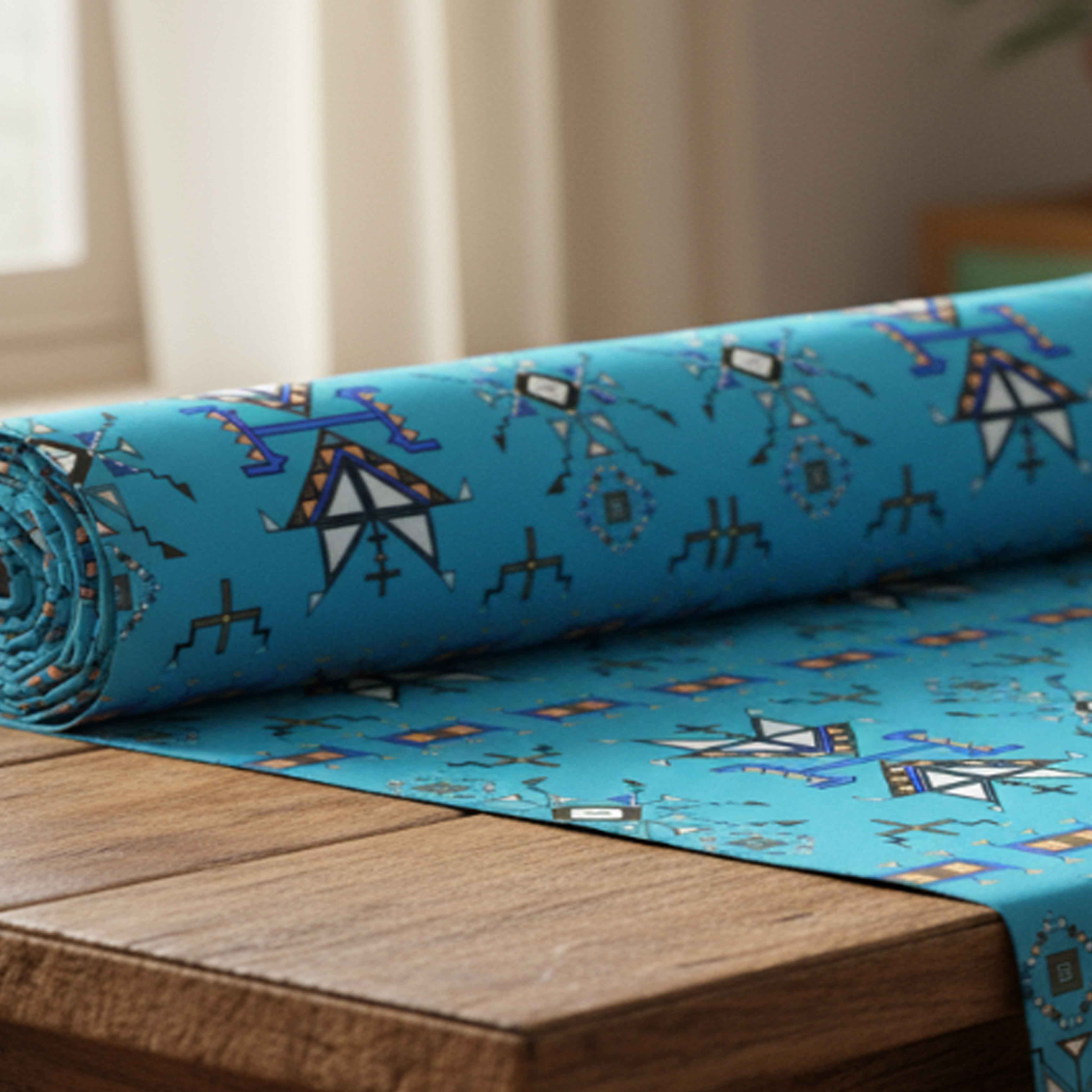 Eagle Strike Blue Satin Fabric By the Yard Pre Order