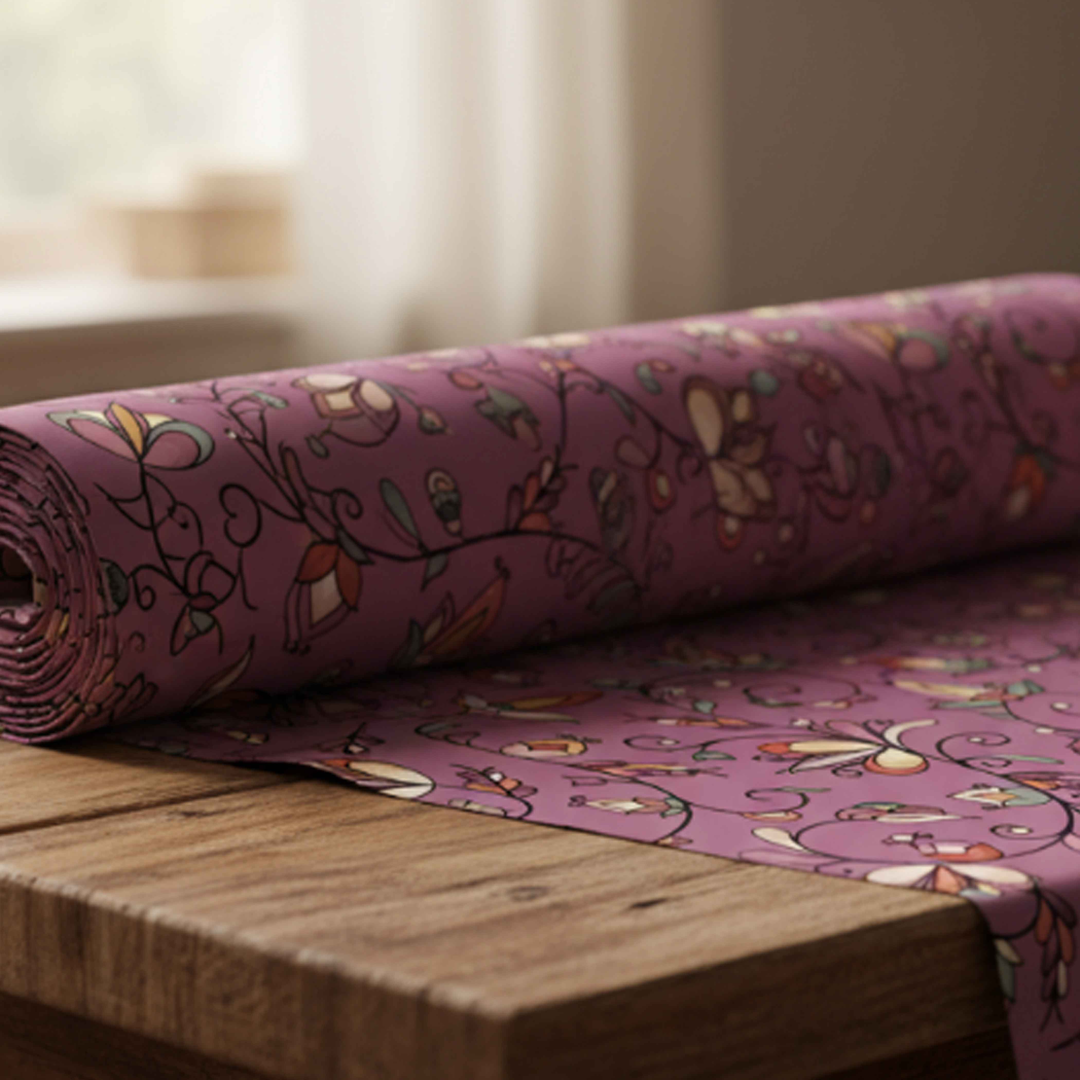 Burnt Sky Petals Magenta 42 Inch Cotton Poplin Pre Order