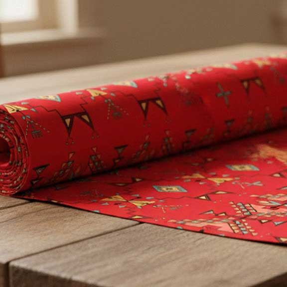 Thunder Flight Red Satin Fabric By the Yard Pre Order