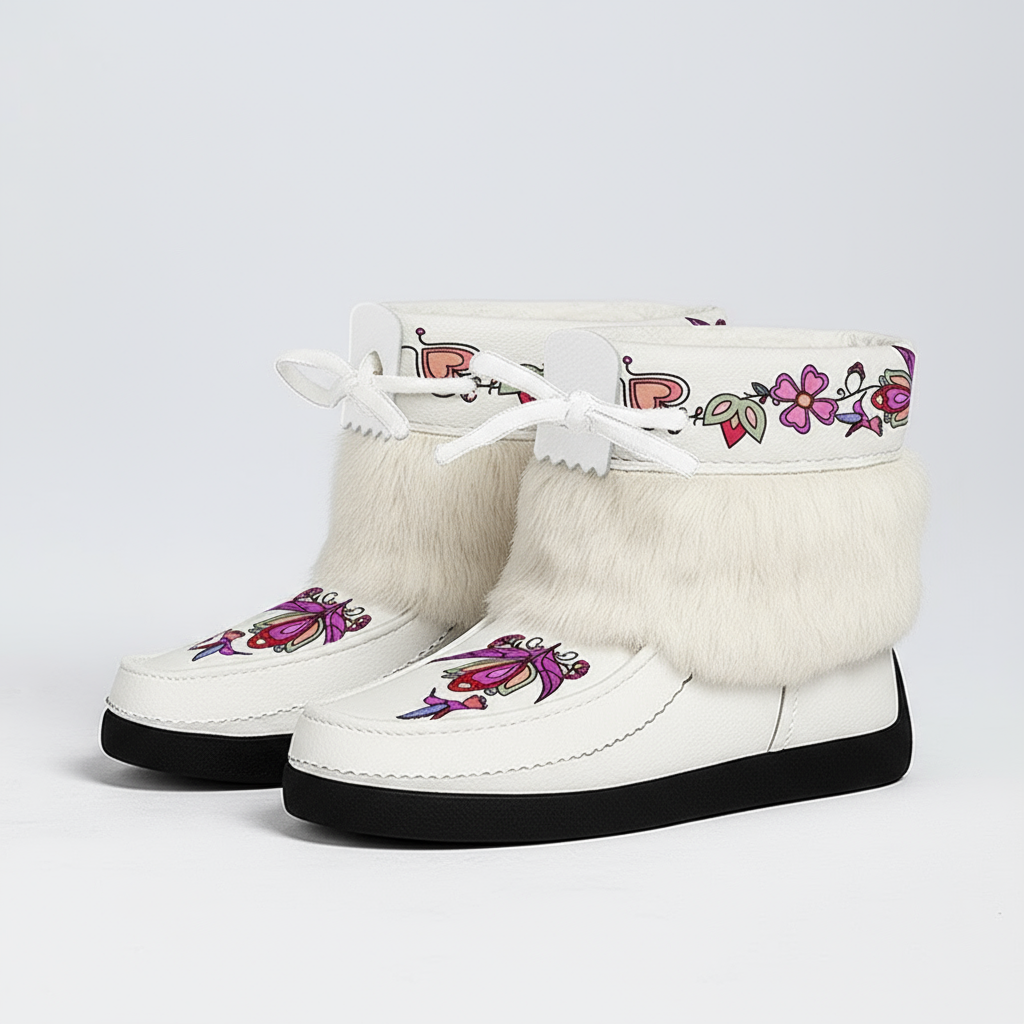 Frosted Leaf Spirit Leather MocLux Ankle with Fur