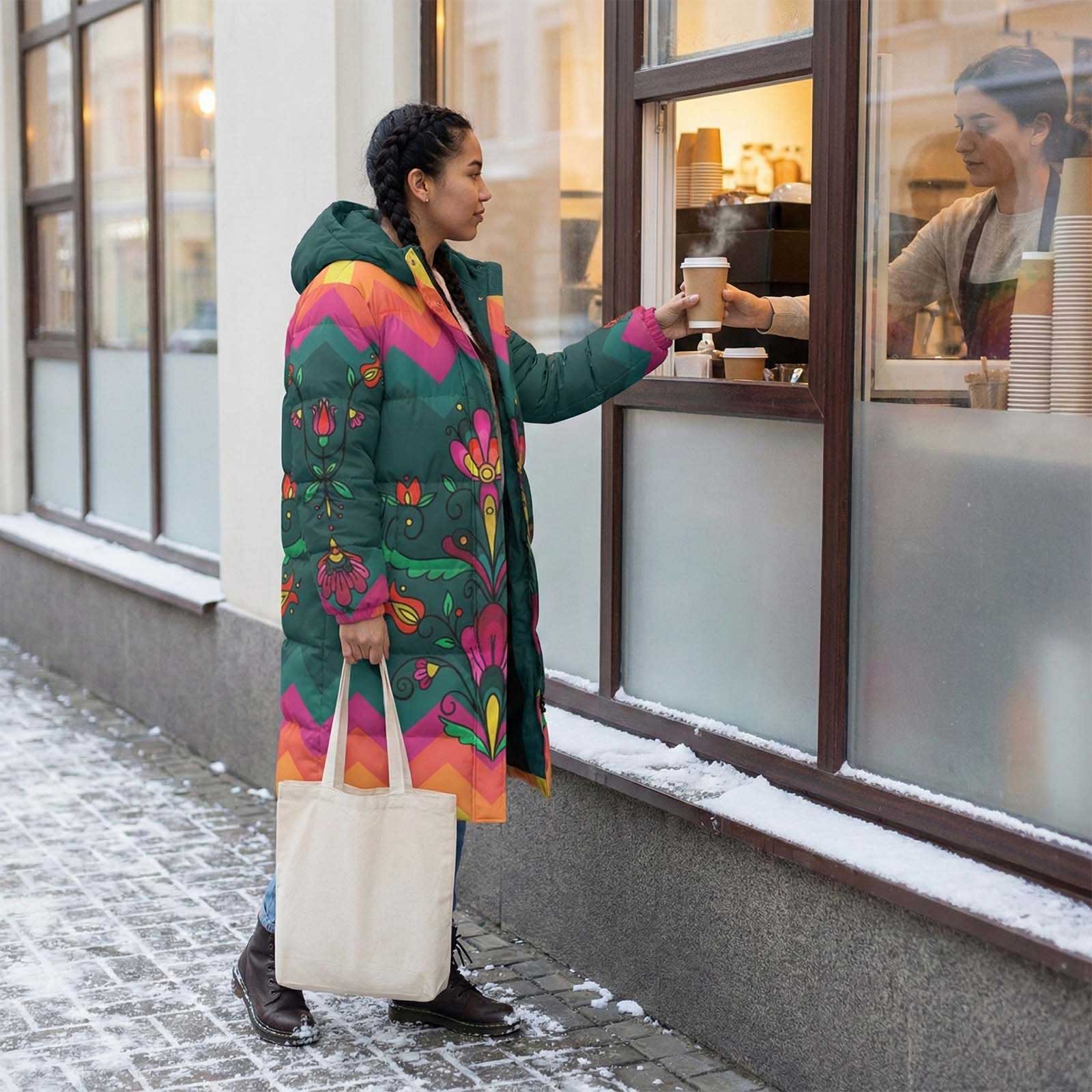 Autumn Kinship Wreath Unisex Long Down Jacket