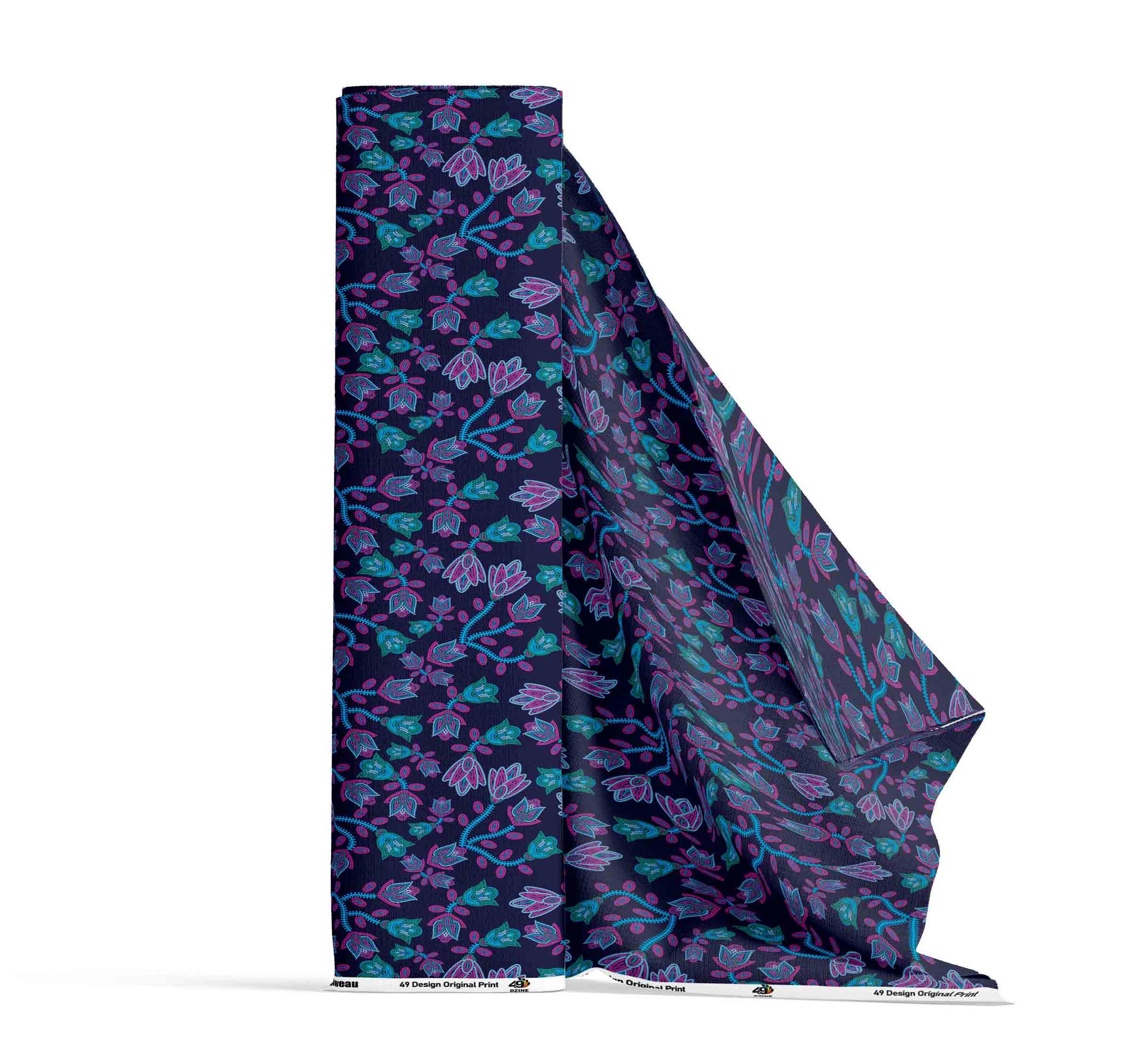 Beaded Blue Nouveau 42 Inch Cotton Poplin Pre Order