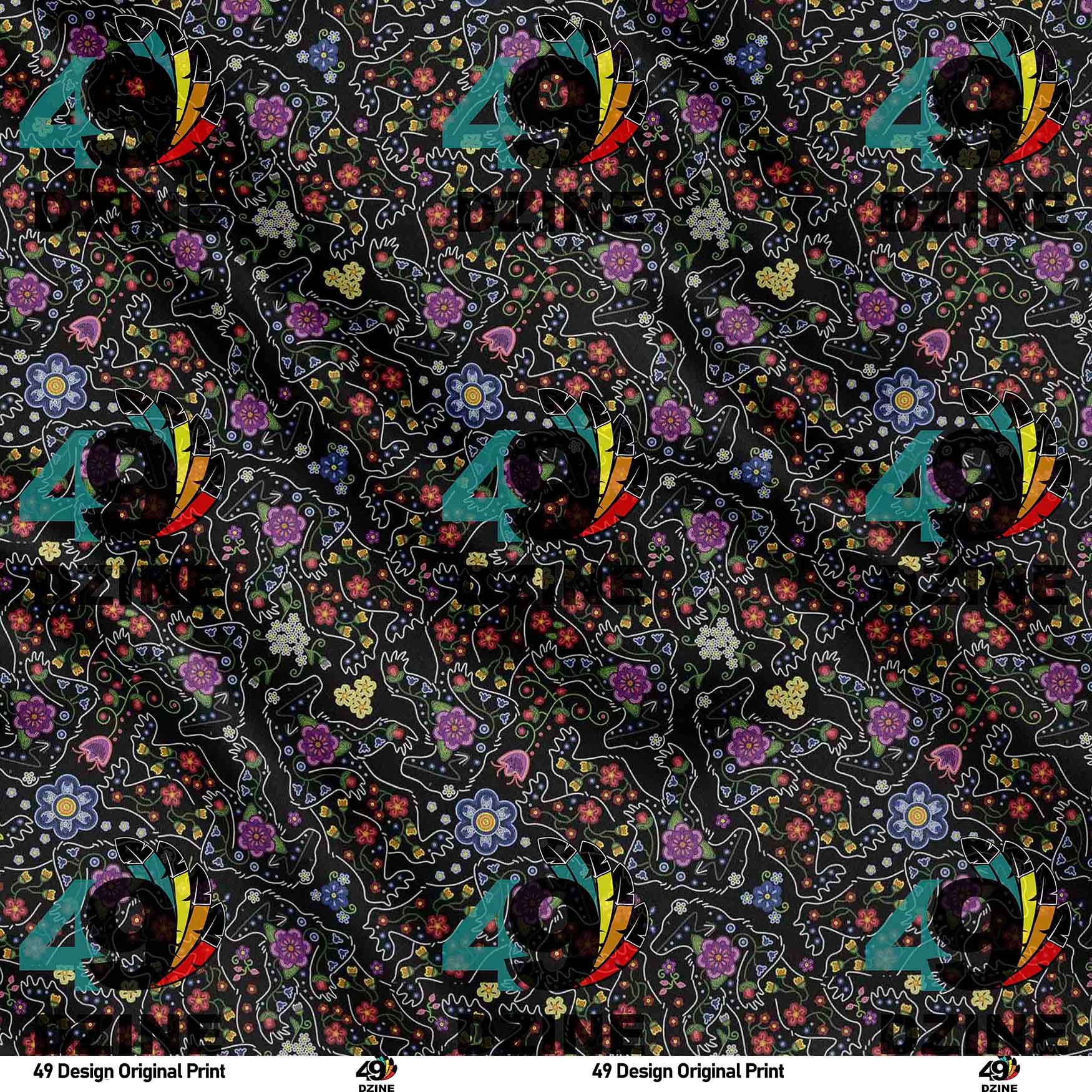 Beaded Floral Bear Upright 42 Inch Cotton Poplin Pre Order