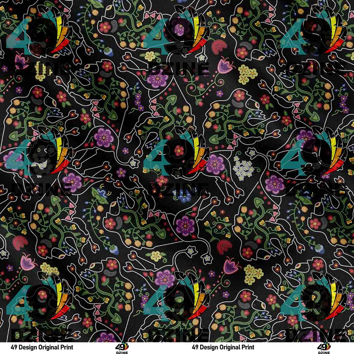 Beaded Floral Buffalo 42 Inch Cotton Poplin Pre Order
