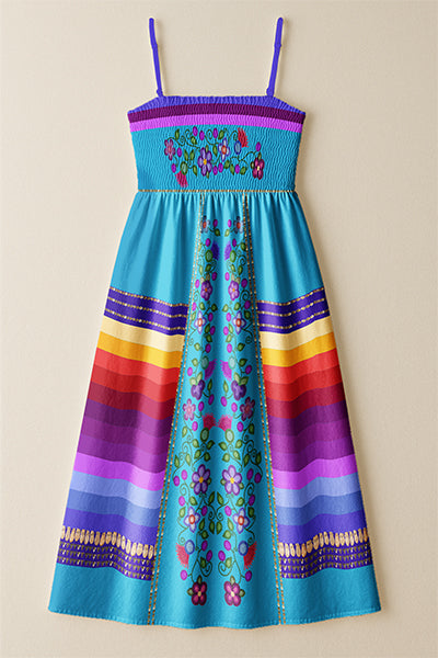Beaded Offering Blue 2 Smock Top Dress