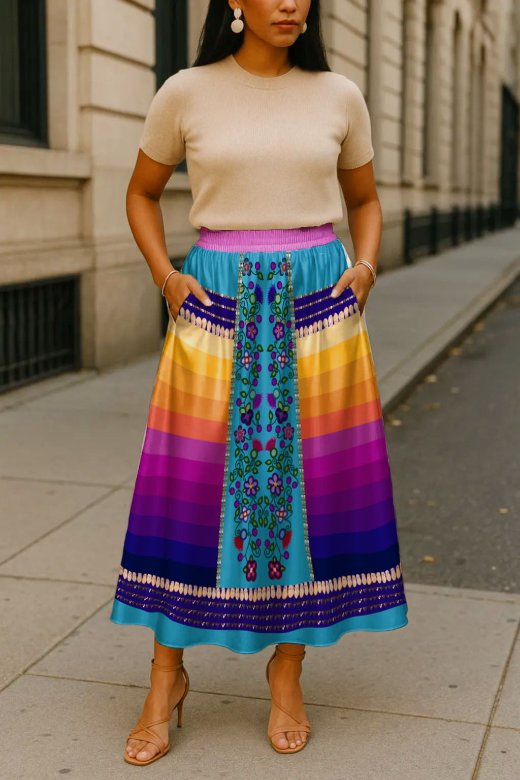 Beaded Offering Blue 2 Skirt