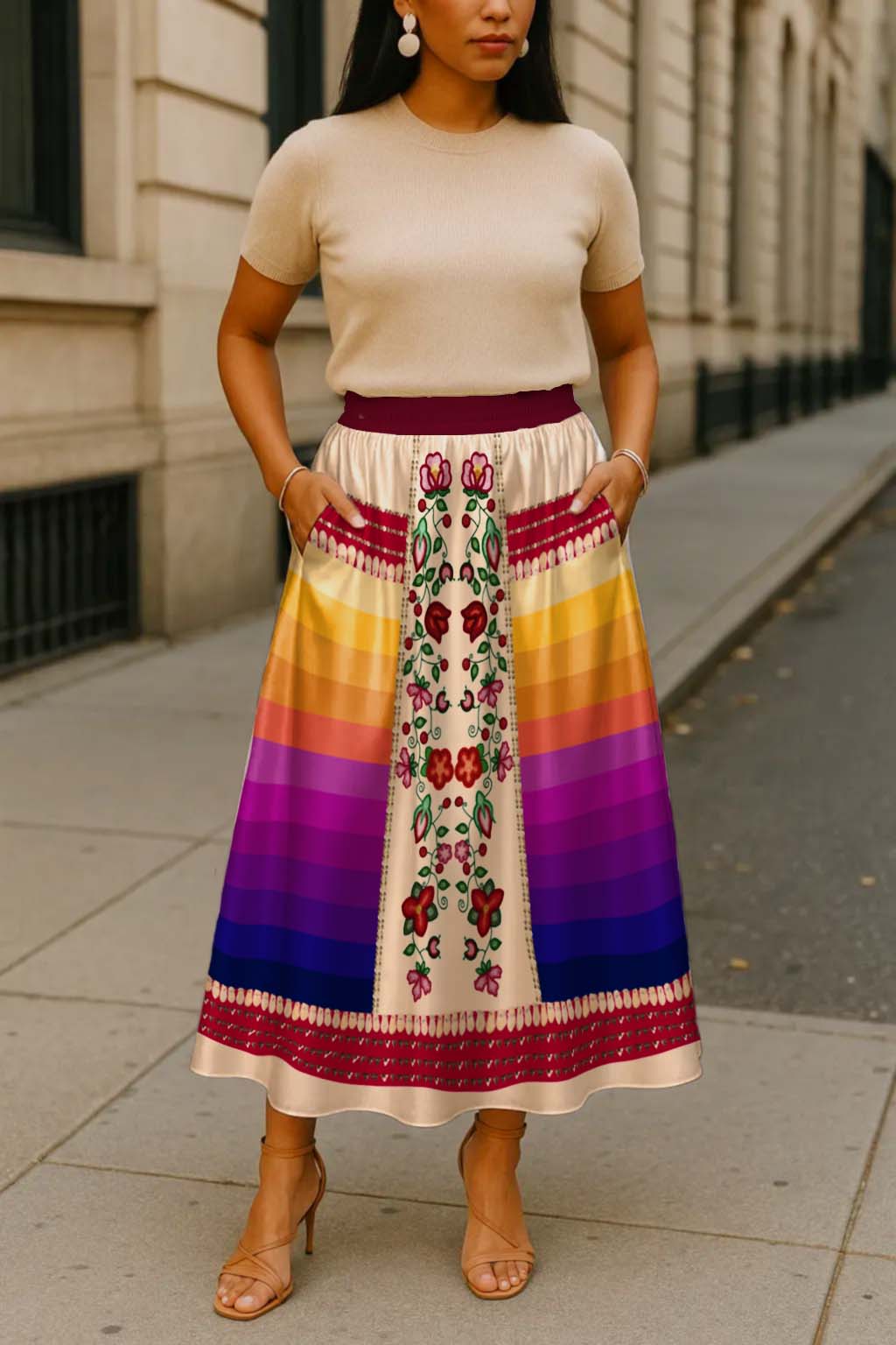 Beaded Offering Cream 2 Skirt