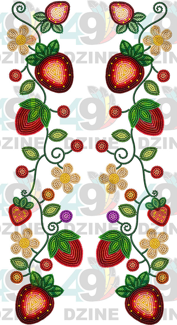 Berry Garden Beadwork Two arm pieces Transfer (Various Sizes)