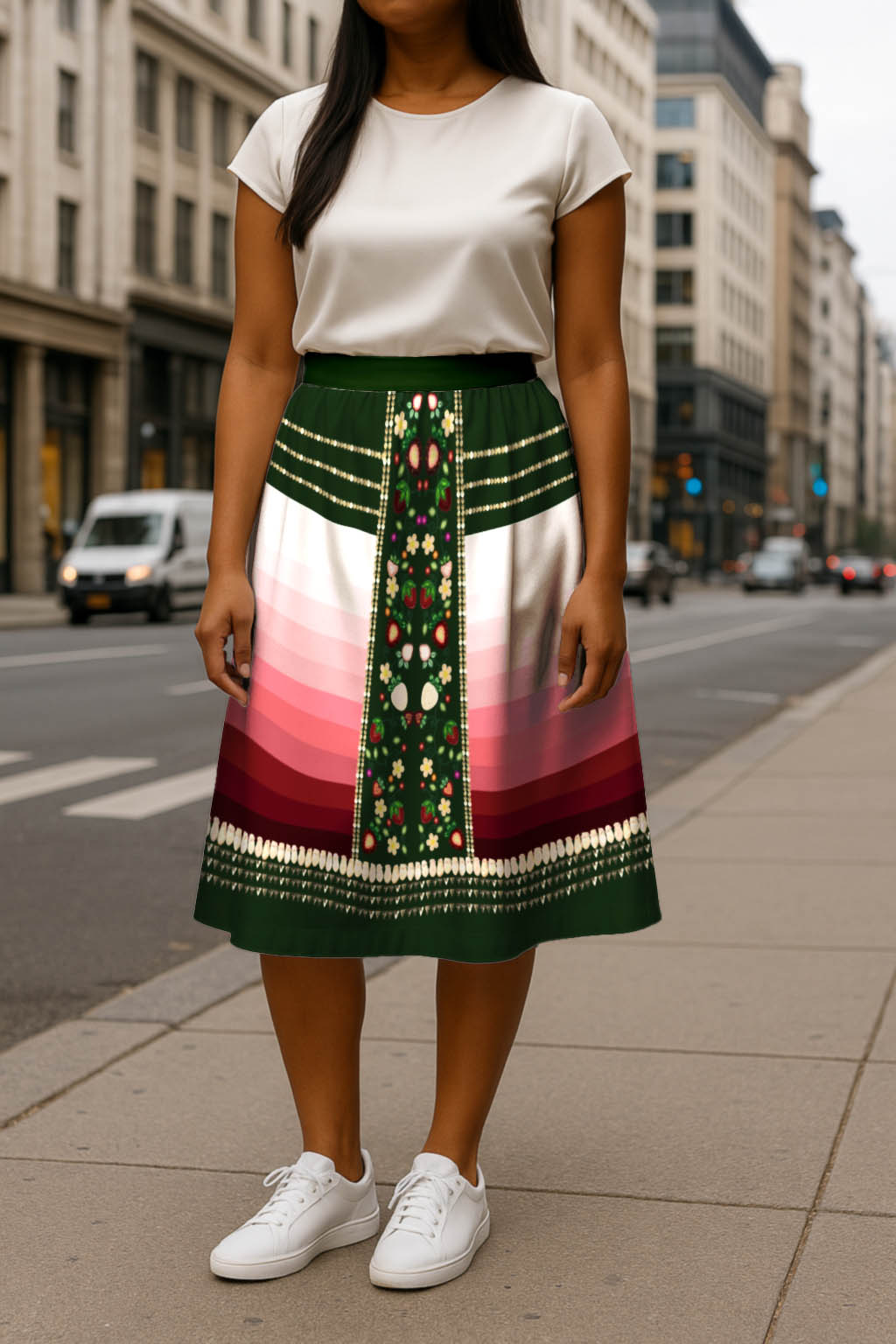 Berry Rites Hunter 2 Elastic Waist Pocket Midi Skirt