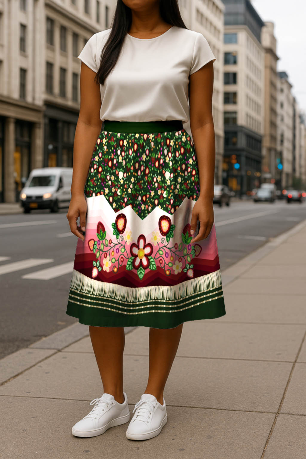 Berry Rites Hunter 3 Elastic Waist Pocket Midi Skirt