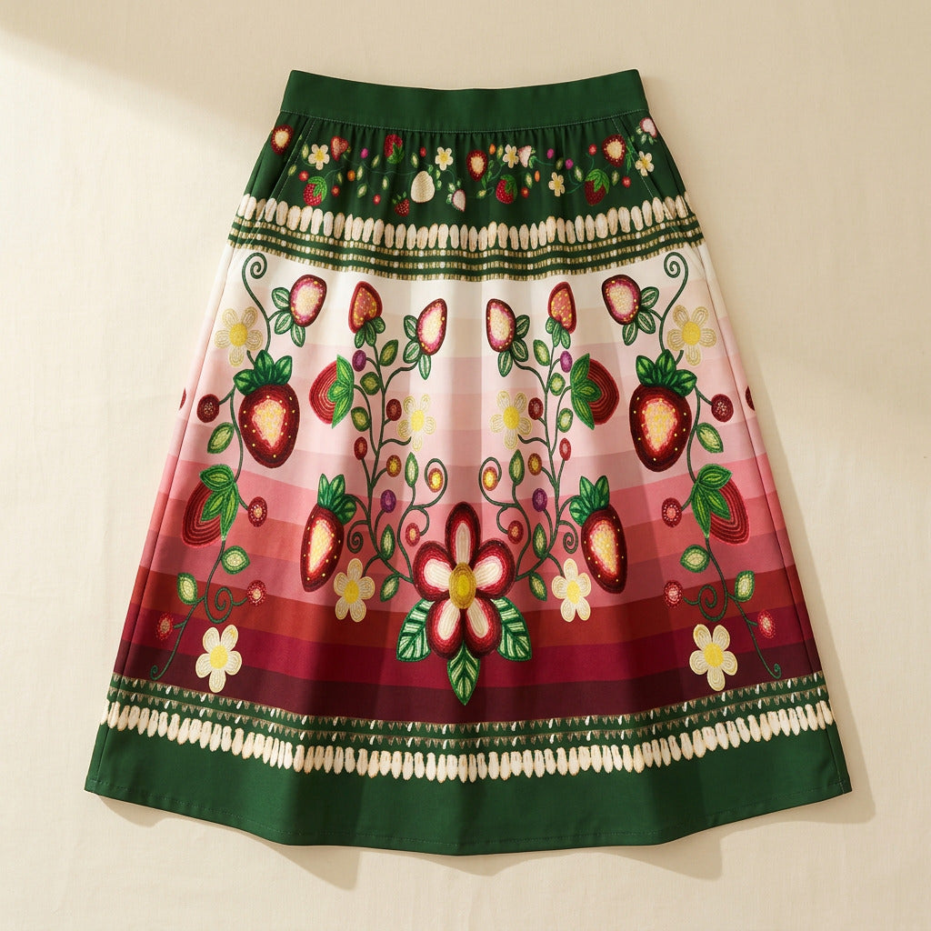 Berry Rites Hunter 1 Elastic Waist Pocket Midi Skirt