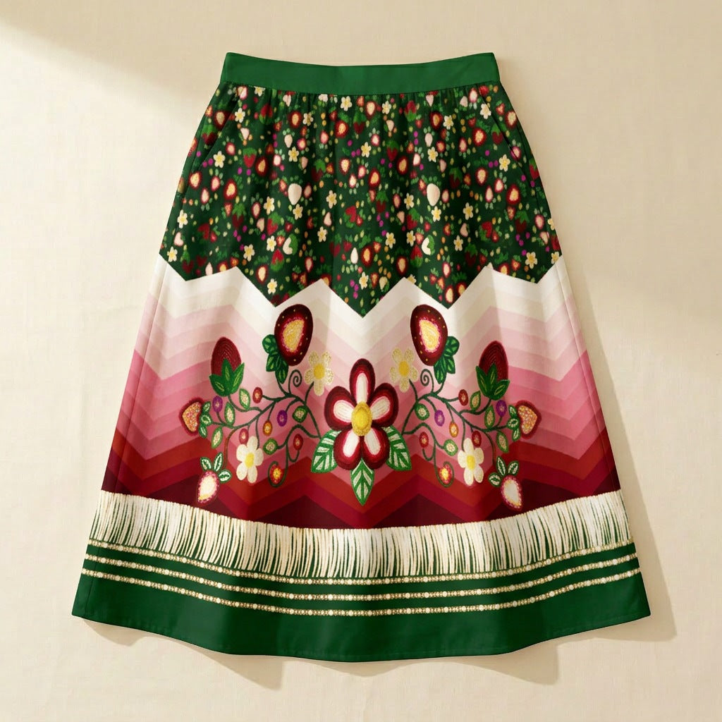 Berry Rites Hunter 3 Elastic Waist Pocket Midi Skirt