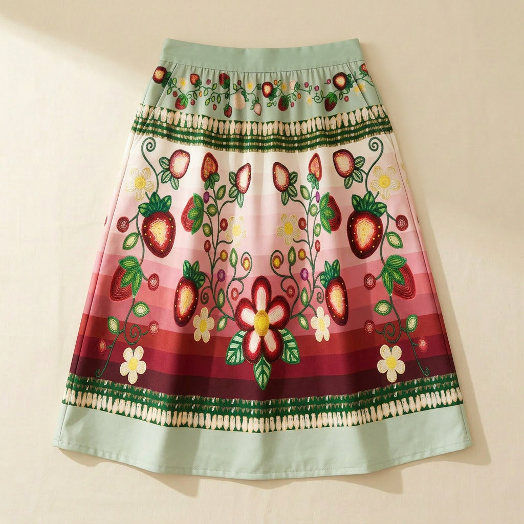 Berry Rites Sage 1 Elastic Waist Pocket Midi Skirt