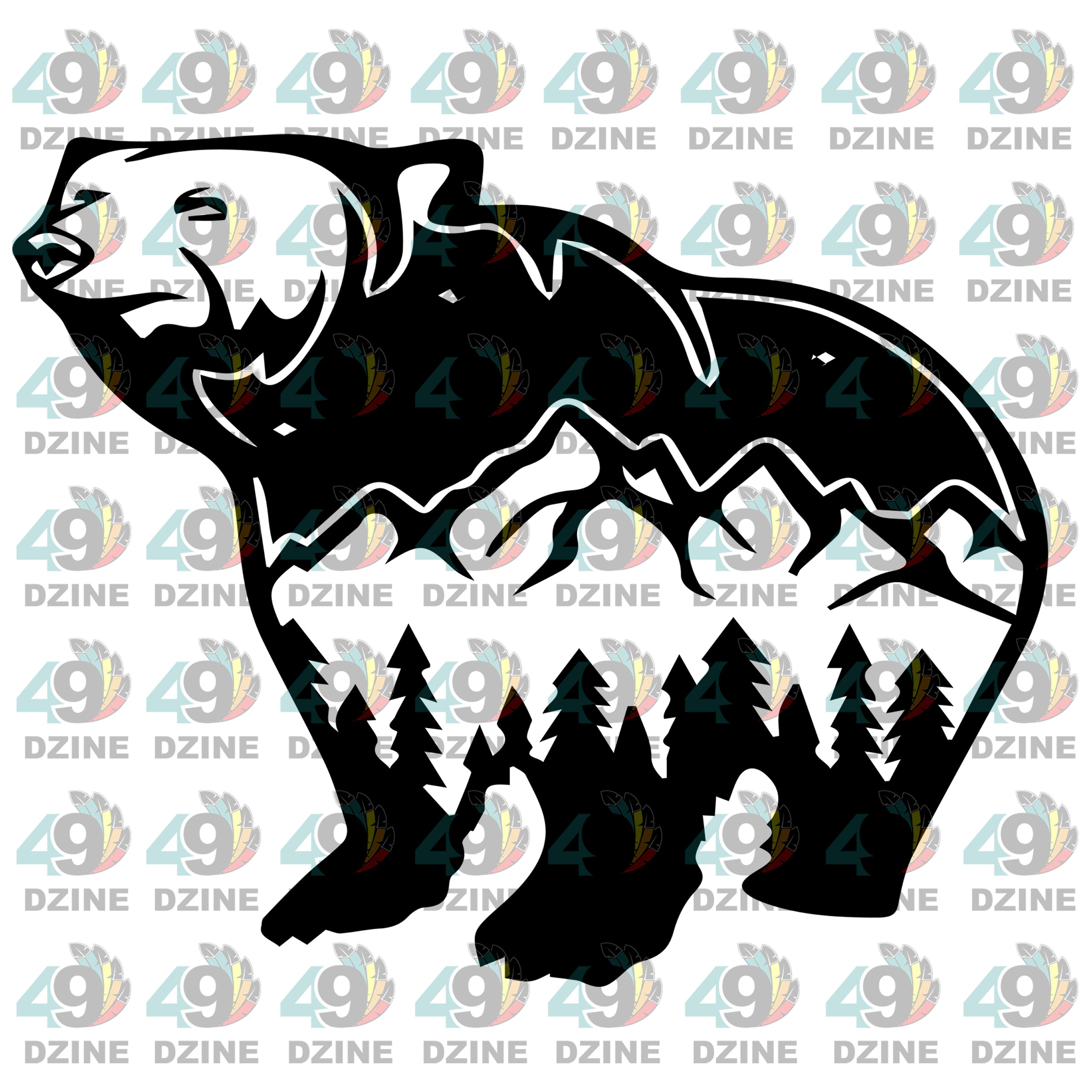 8-inch Black Bear Transfer