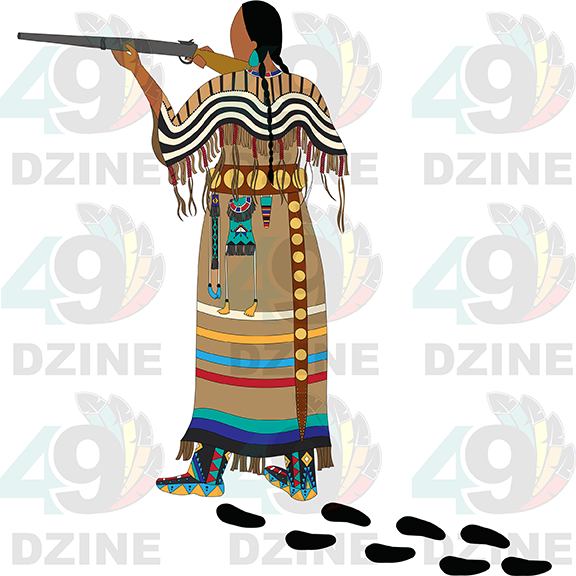 Blackfoot Woman Hunter Transfer (Various Sizes)