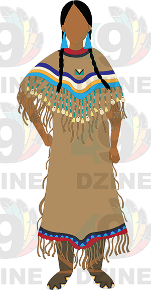Blackfoot Woman in Buckskin Regalia Transfer (Various Sizes)