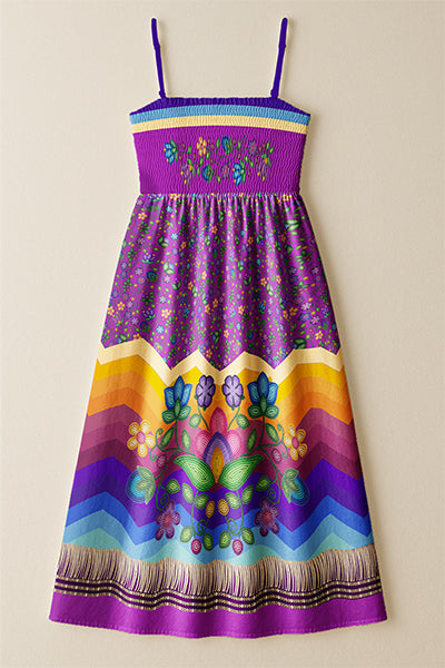 Bloom Uplift Purple 3 Smock Top Dress