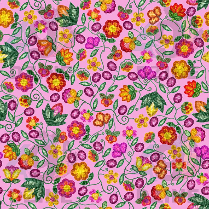 Boreal Bounty Pink Satin Fabric By the Yard Pre Order