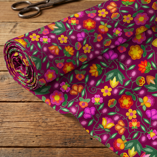 Boreal Bounty Dark Magenta 42 Inch Cotton Poplin Pre Order