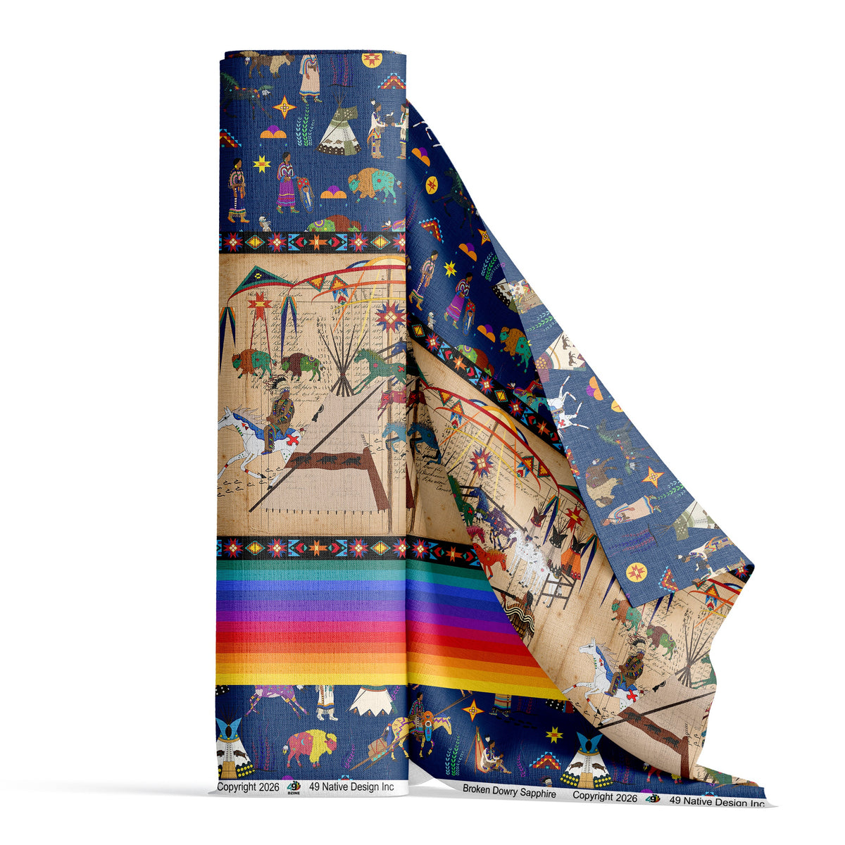 Broken Dowry Sapphire Satin Fabric By the Yard Pre Order