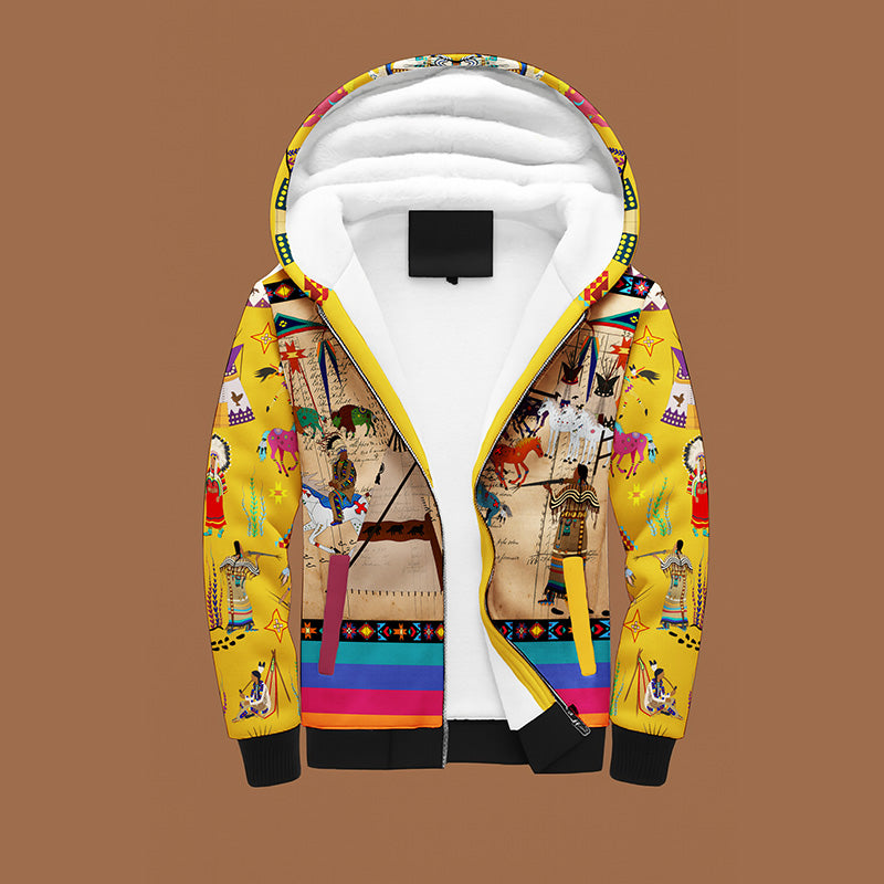 Broken Dowry Mustard Men's Sherpa Hoodie