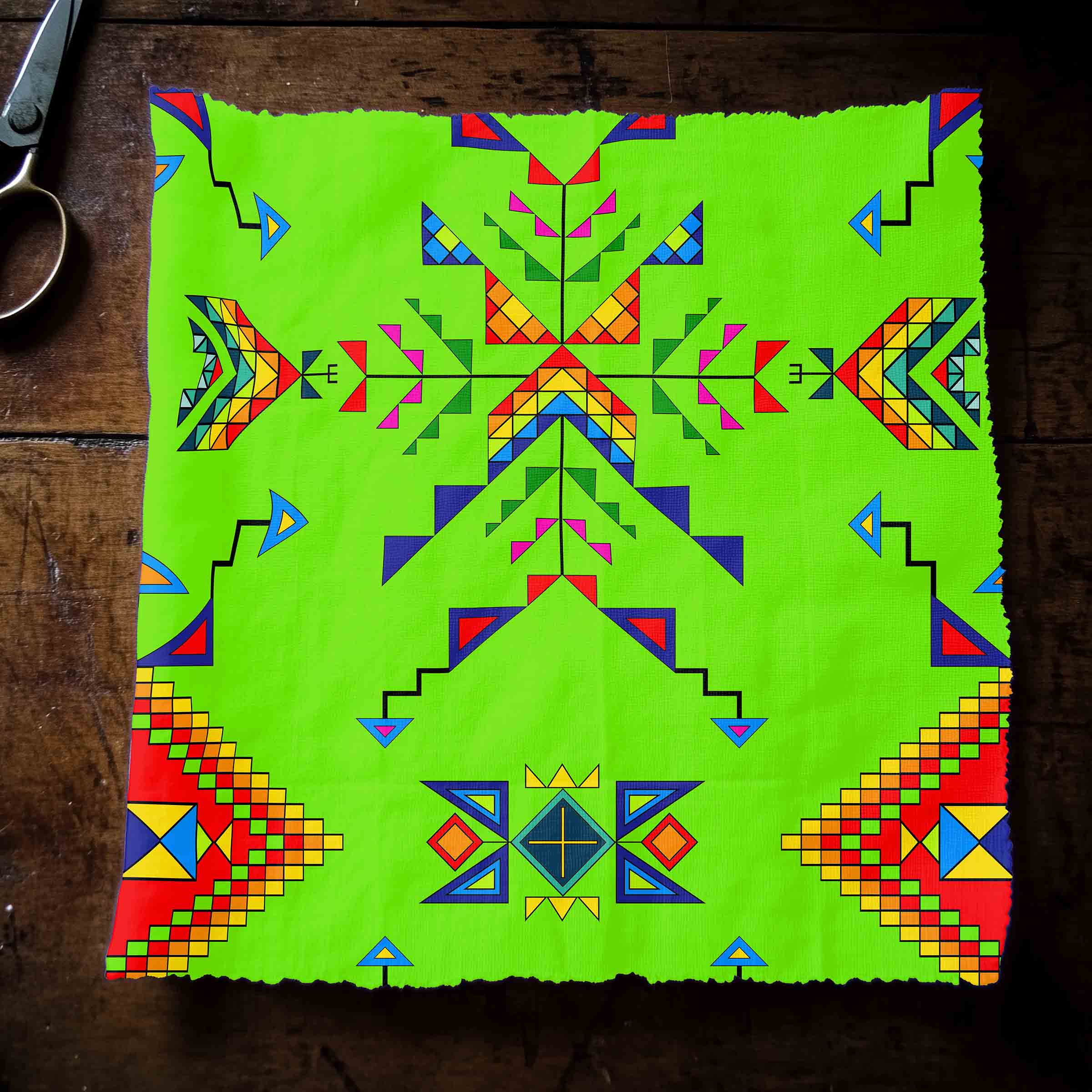Buffalo Jump Neon Green 42 Inch Cotton Poplin Pre Order