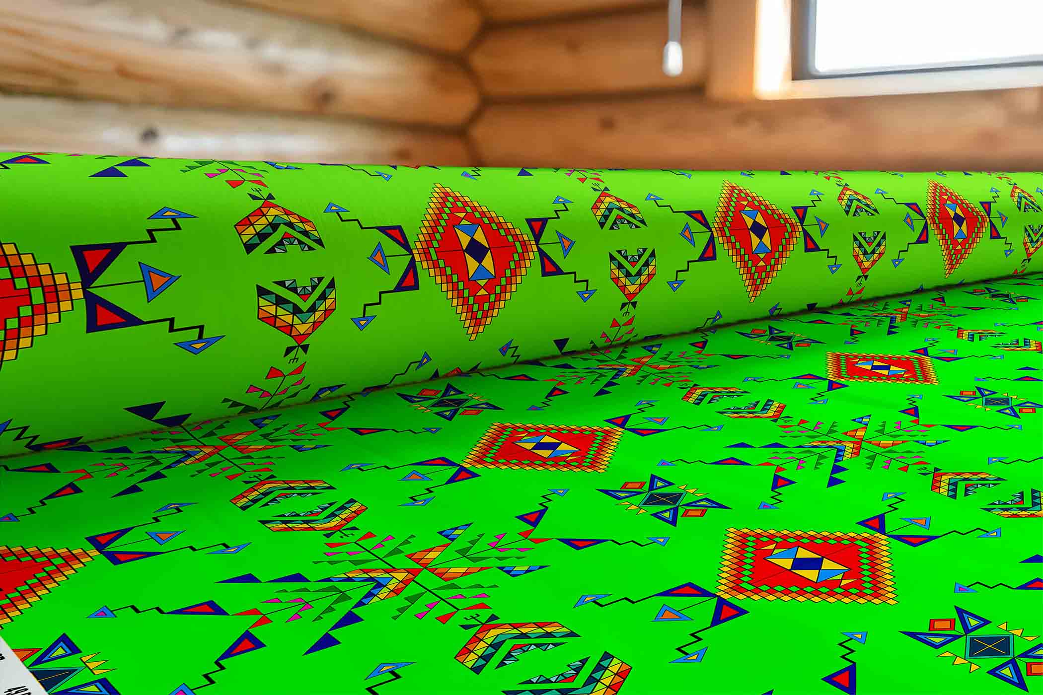 Buffalo Jump Neon Green 42 Inch Cotton Poplin Pre Order