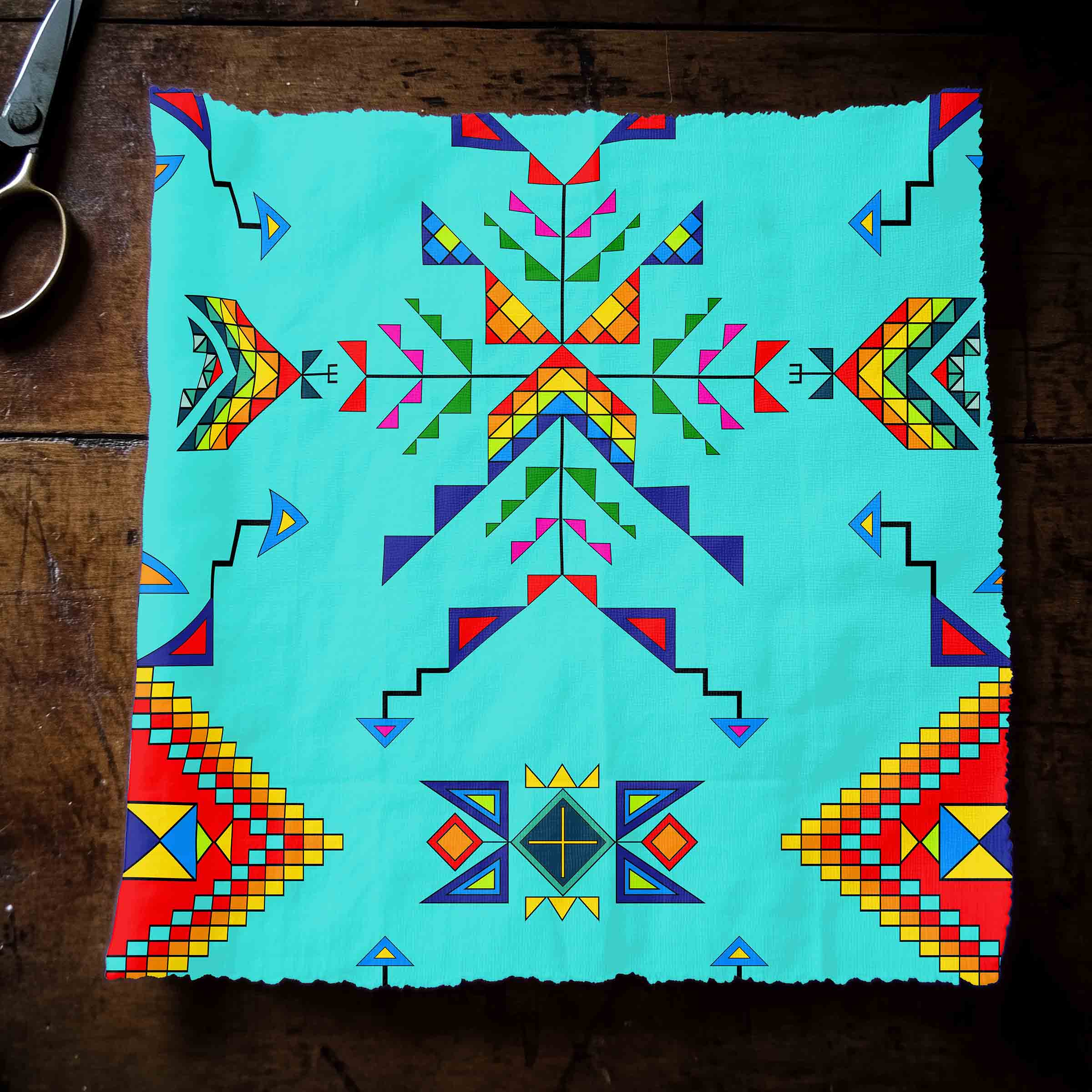 Buffalo Jump Turquoise 42 Inch Cotton Poplin Pre Order