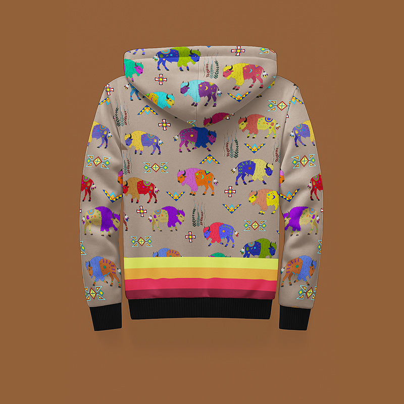 Buffalo Spirit Tan Sherpa Hoodie