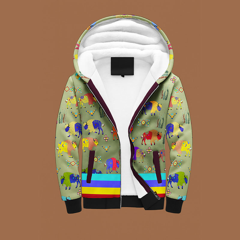 Buffalo Spirit Sage Sherpa Hoodie