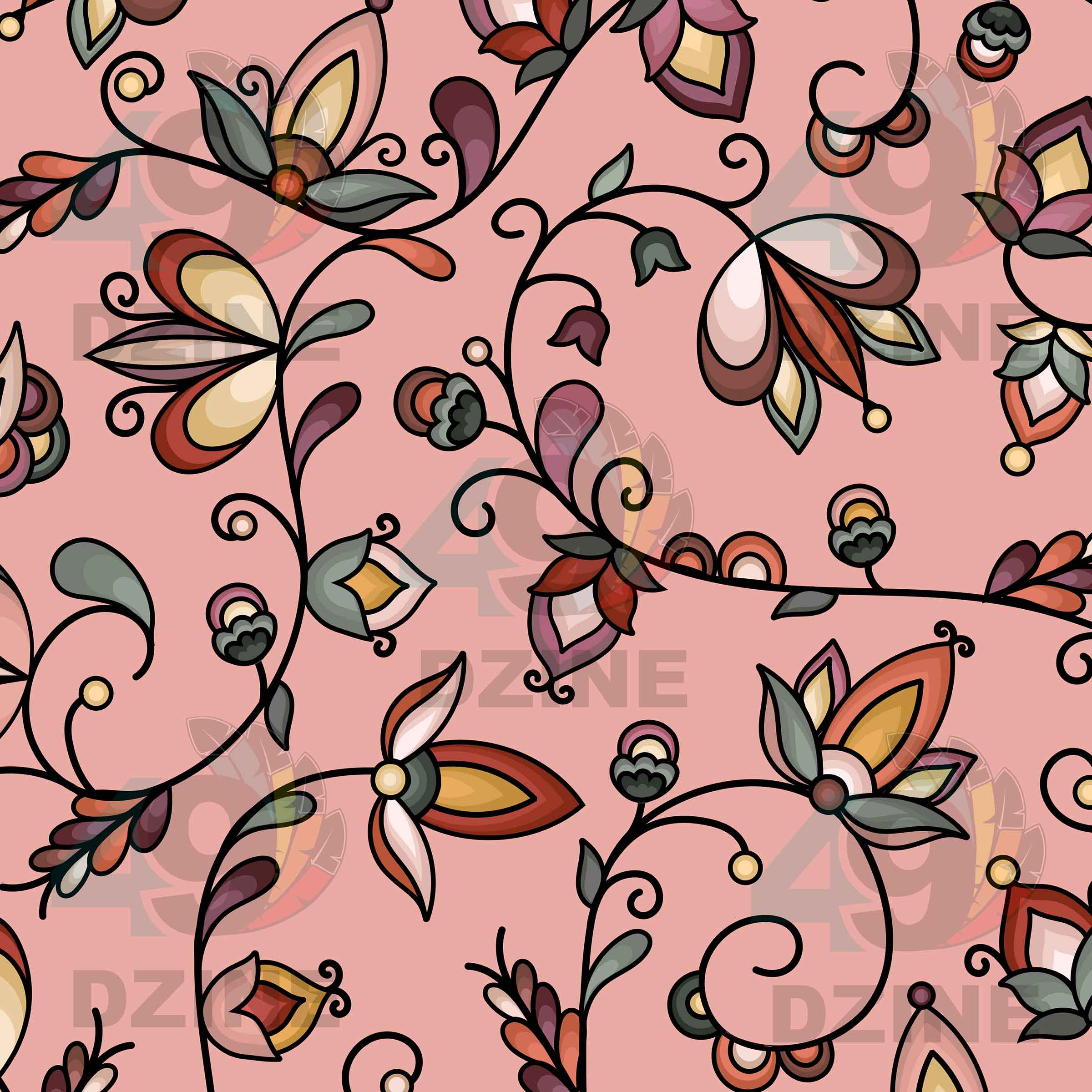 Burnt Sky Petals Peach 42 Inch Cotton Poplin Pre Order