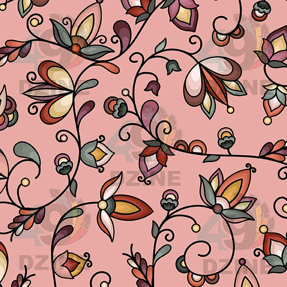 Burnt Sky Petals Peach Satin Fabric By the Yard Pre Order
